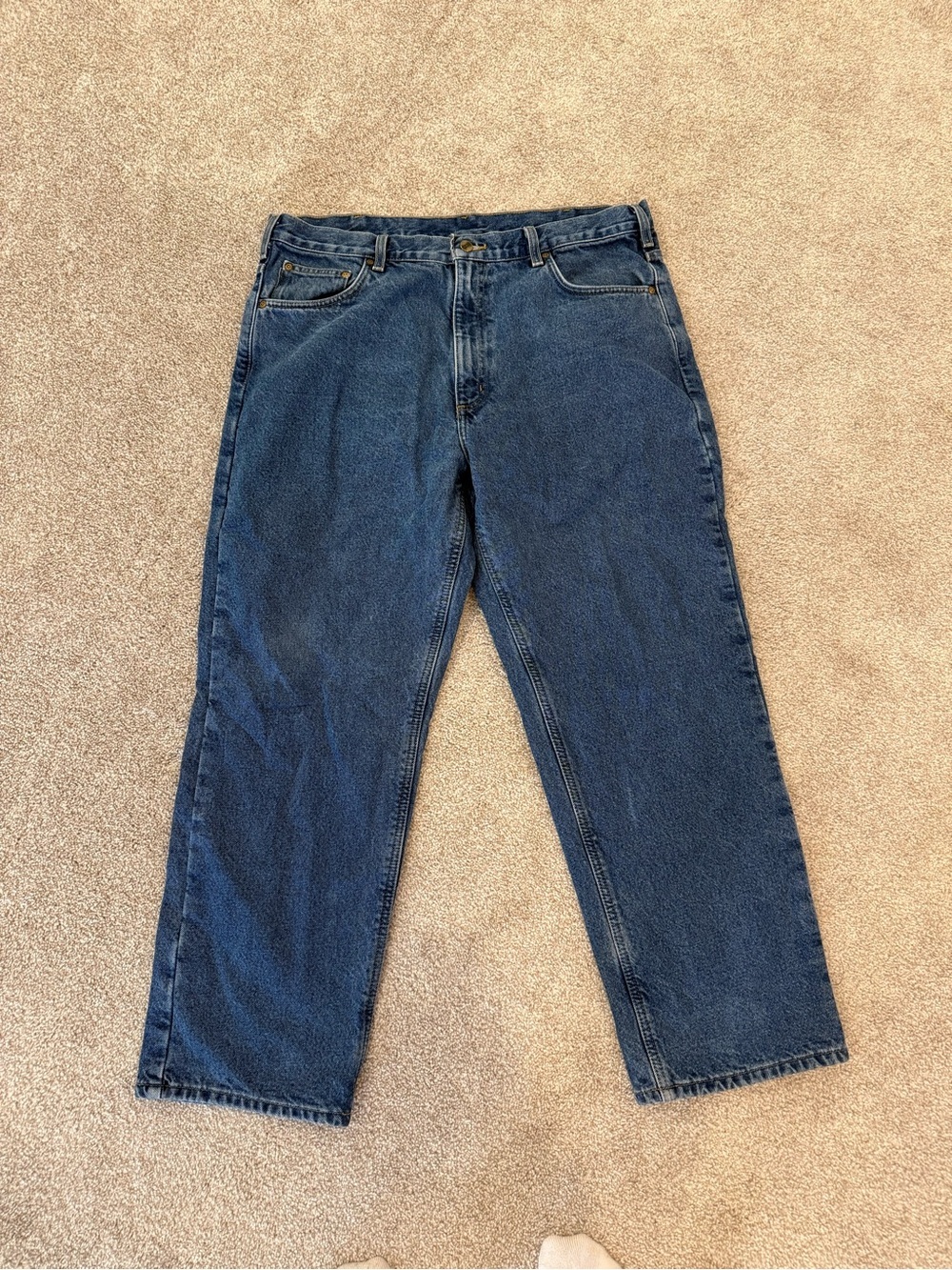 Carhartt Men's Straight Leg Denim Jeans in Dark Blue